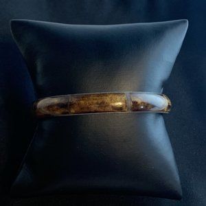 Brown,Wooden, Silver Toned Bangle